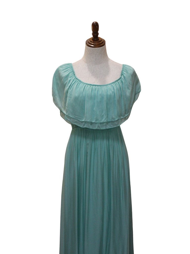 Italian Square Neck Flowly Dress - Mint